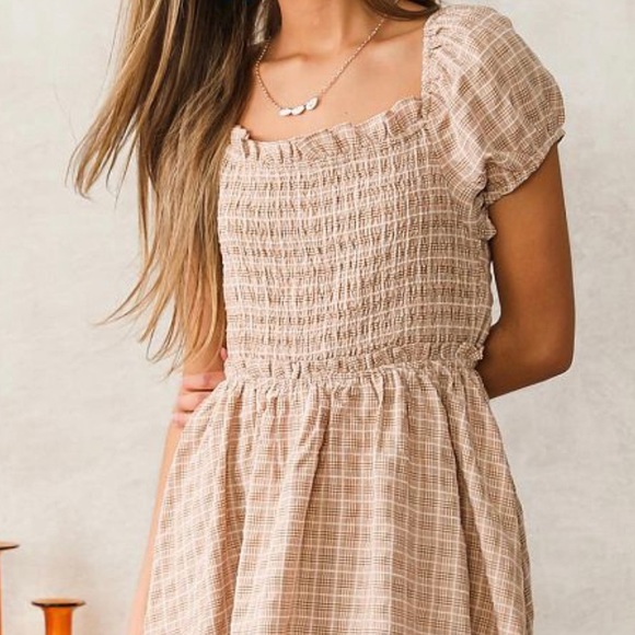 Mable Plaid Back Lace-Up Dress - Picture 2 of 2